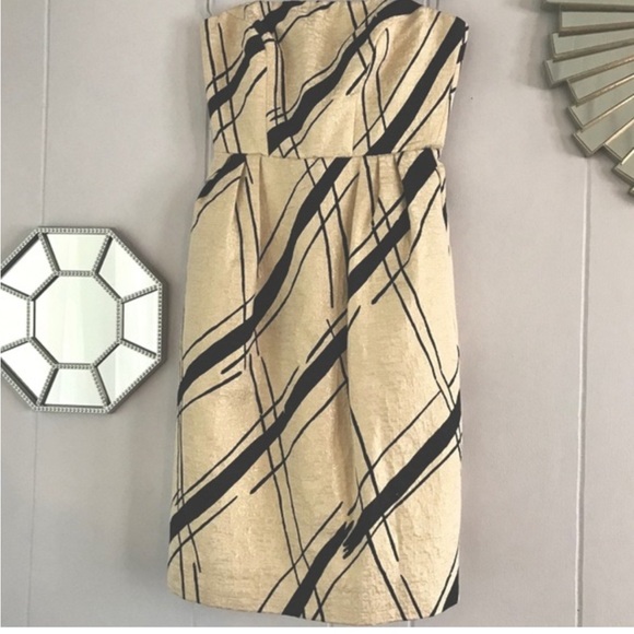 Girls from Savoy Cream, Gold Black Tube Dress - Picture 4 of 9